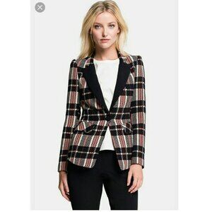 1. State Black Red Plaid Fitted Blazer 10